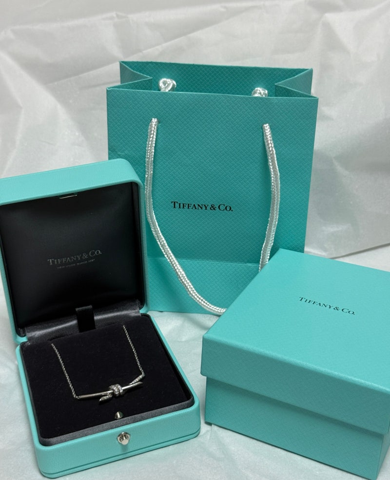 티파니앤코 노트 목걸이 펜던트 화이트골드 다이아몬드 세팅 하프 파베 후기