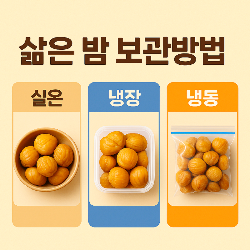 삶은 밤 보관방법 오래 신선하게 즐기는 실온·냉장·냉동 가이드