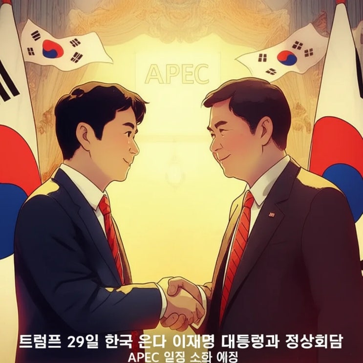 트럼프 29일 한국 온다 <b>이재명</b> 대통령과 정상회담 <b>APEC</b> 일정... 