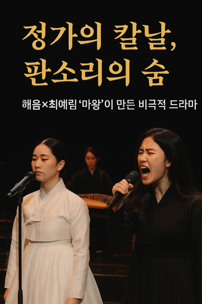 [JTBC 경연 ‘풍류대장’ 7회 방송(해음×최예림 ‘마왕'] "정가의 칼날, 판소리의 숨: 해음×최....