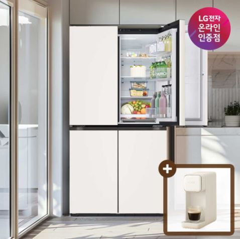  “LG 디오스 오브제컬렉션 STEM 매직스페이스 냉장고 T875MEE141 크래프트아이스 · 860L · 1등급 · 네이처 베이지”