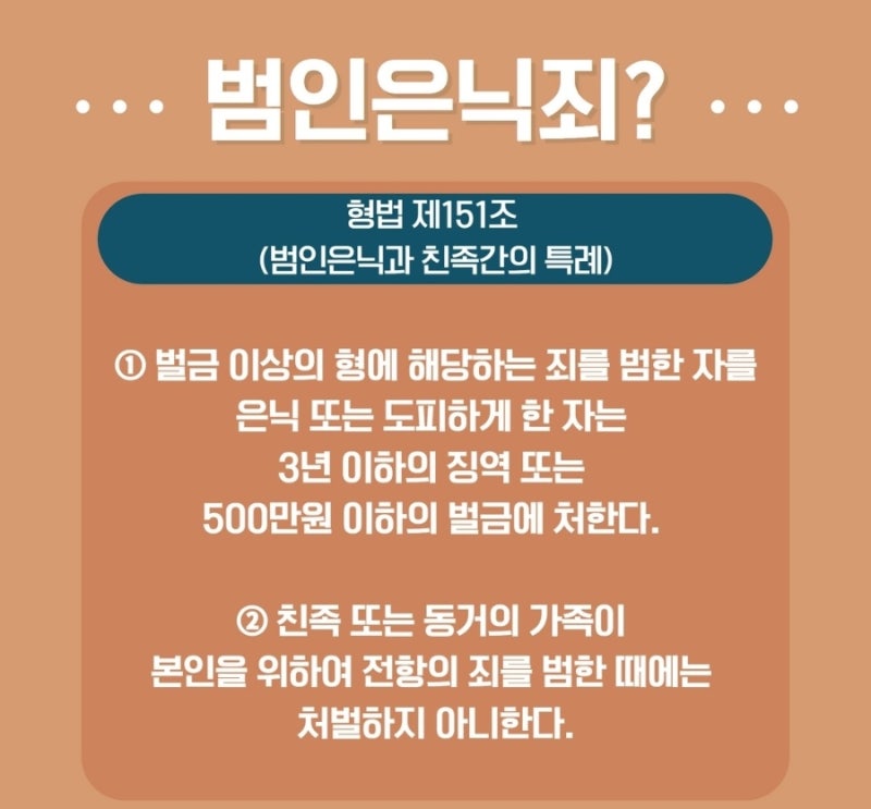 범인을 숨겨주면? 범인은닉죄 알아보기! 관련 이미지 2