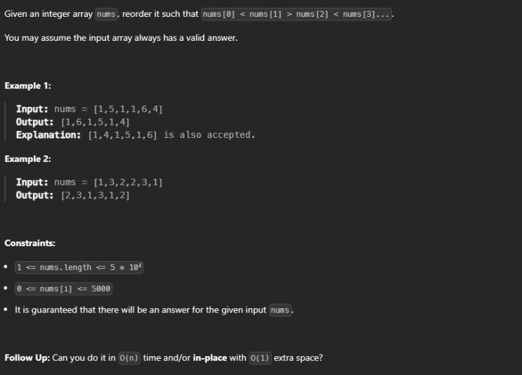  JAVA_LeetCode 324_Wiggle Sort II