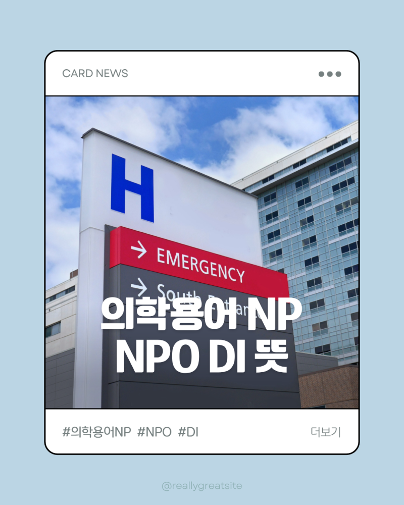 의학용어 NP NPO DI 뜻 대체 무엇이길래