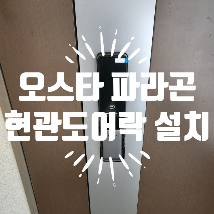  김포열쇠 걸포동 오스타파라곤 대양디앤티 고장, 현관 도어락 교체 설치 후기