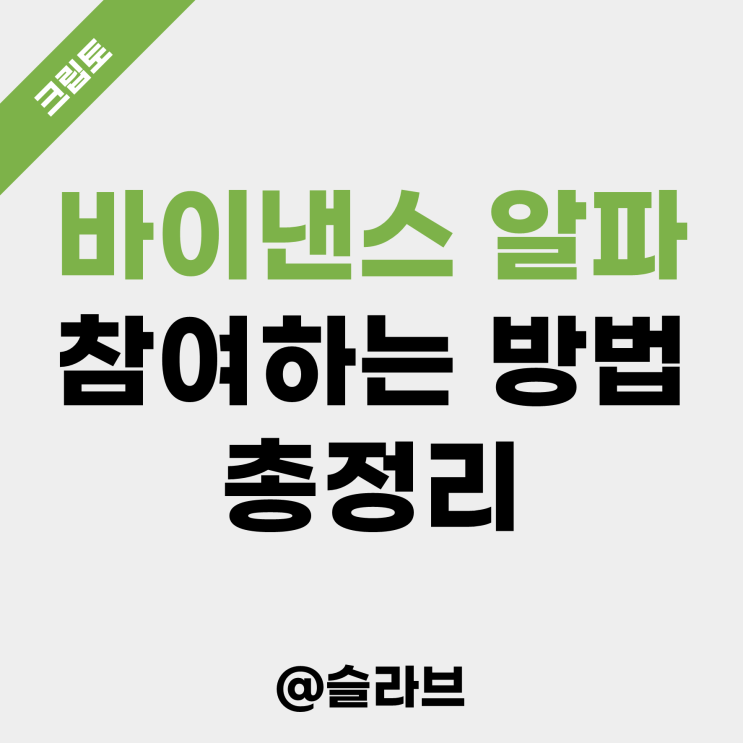  바이낸스 알파 참여하는 방법 총정리