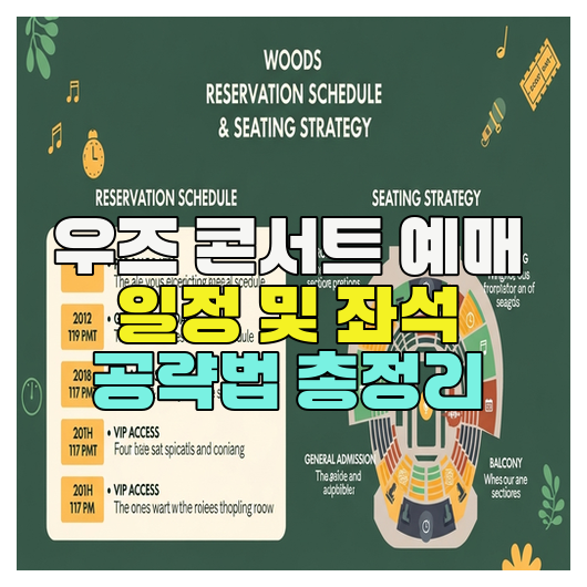 우즈 콘서트 예매 일정 및 좌석 공략법 총정리
