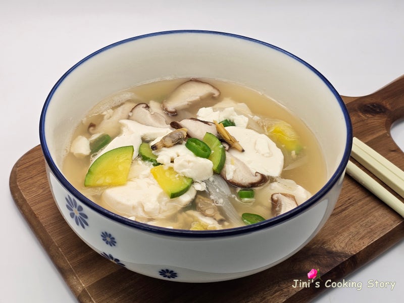 하얀 순두부찌개 레시피 하얀 바지락 순두부 찌개 만들기