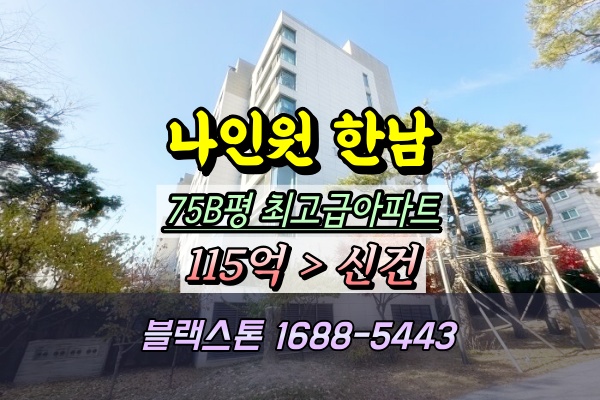  나인원한남 경매 75평 최고급아파트 추천물건