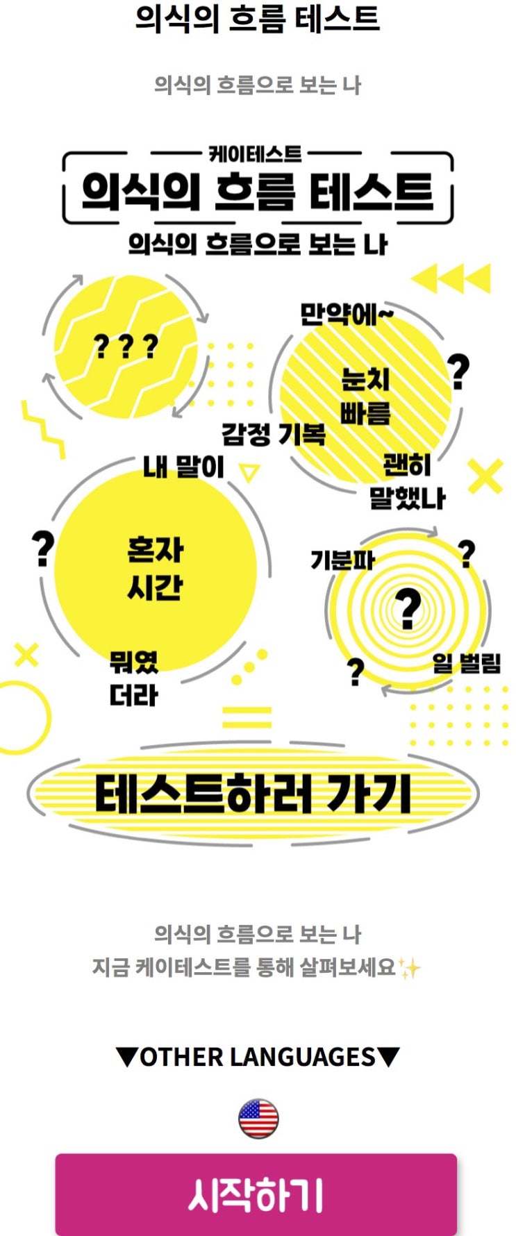  의식의 흐름 테스트, 의식의 흐름으로 보는 나는 어떨지 알아보기!