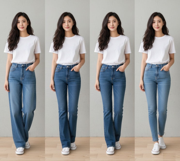  와이드? 부츠컷? 스트레이트? 내 체형별 '인생 청바지 핏' 완벽 가이드