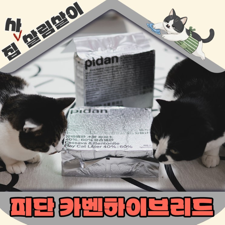  동글동글 입자로 먼지 없는 고양이모래 피단 카벤하이브리드