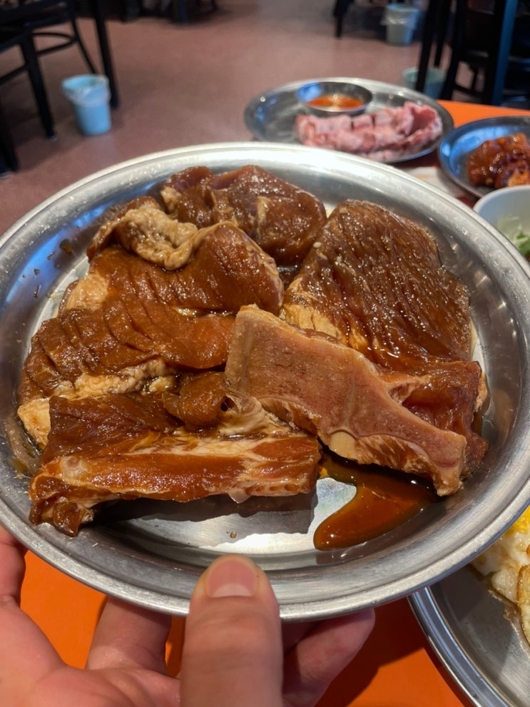  군산 조촌동 맛집 가성비 좋은 김금자숯불갈비 100% 한돈 양념갈비 매운갈비 갈매기살 조촌동모임 군산가족식사