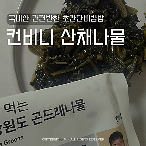 컨비니 산채나물 국내산 간편반찬 내돈내산 초간단비빔밥