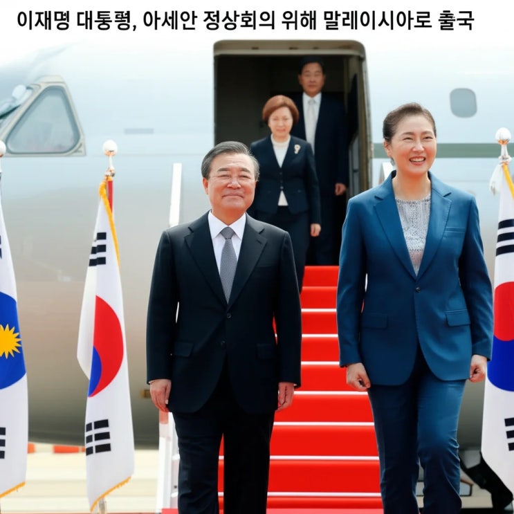 이재명 대통령, 아세안 정상회의 위해 <b>말레이시아</b>로 출국