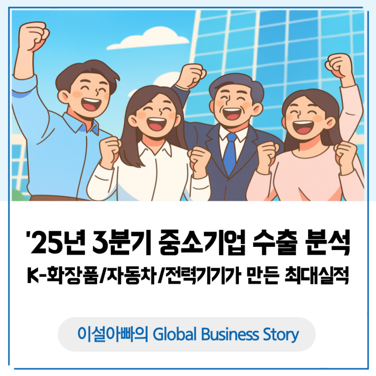  2025년 3분기 중소기업 수출 통계 분석: K-화장품·자동차·전력기기가 만든 역대 최고 기록