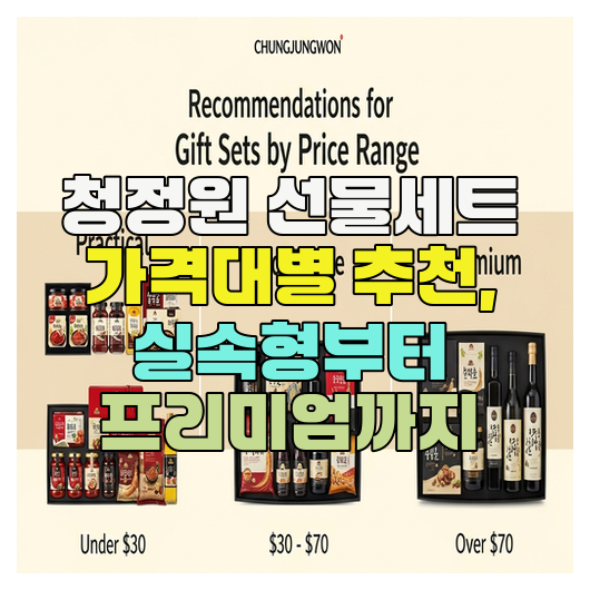  청정원 선물세트 가격대별 추천, 실속형부터 프리미엄까지