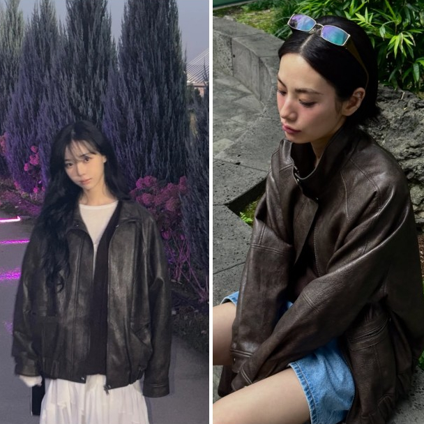  이게 같은 옷이라고? 윈터와 나나 달라도 너무 다른 가죽자켓 코디