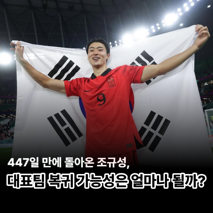 447일 만에 돌아온 <b>조규성</b>, <b>대표팀 복귀</b> 가능성은 얼마나 될까?