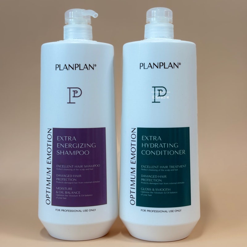 플랑플랑 에너자이징 샴푸 & 하이트레이팅 컨디셔너 1500ml 대용량 단백질 허브 수분