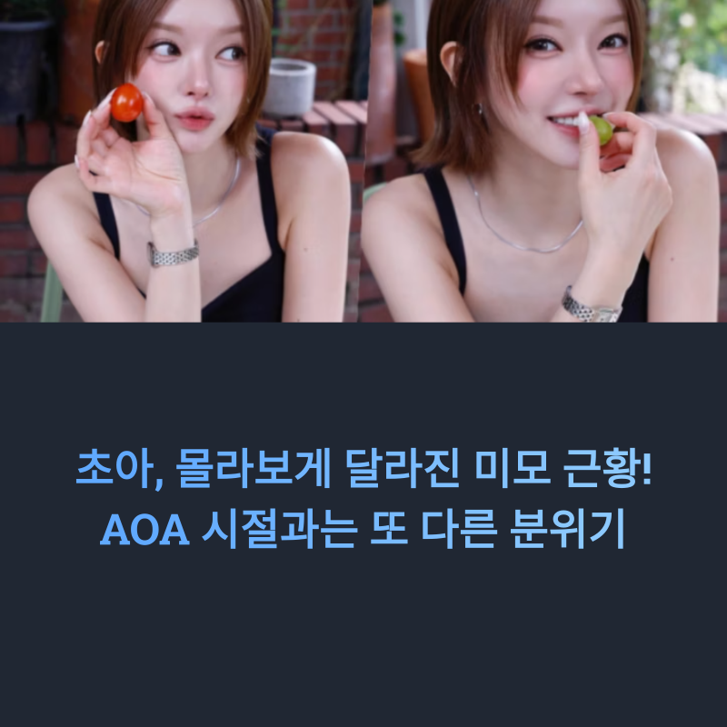초아, 몰라보게 달라진 미모 근황! AOA 시절과는 또 다른 분위기