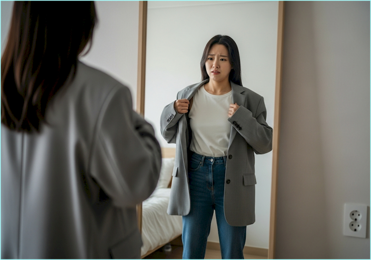  '오버핏 자켓'이 아빠 옷 같아 보일 때, 딱 3가지만 체크하세요 (체형별 솔루션)