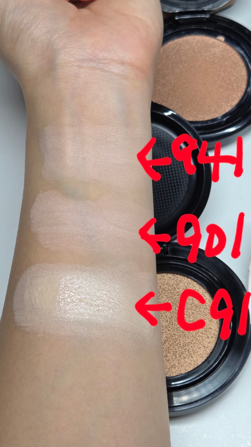 다이소 딘토 쿠션 C91 퓨어 운초 대만족 후기(기존 딘토 쿠션 색상비교)