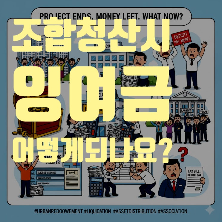  재개발·재건축 조합 청산 시 남은 돈(잉여금, 잔여재산), 누가 얼마나 받나요? (배분 기준, 세금 총정리)