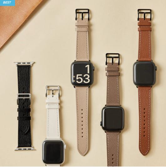  “모이브 애플워치 가죽 스트랩 – Apple Watch 11 / 10 완벽 호환, 고급 가죽 밴드로 스마트워치 스타일 업!”