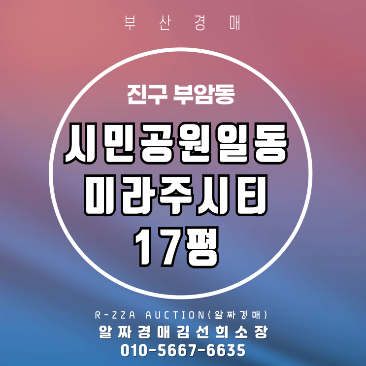  역세권·생활권·투자수익까지! 시민공원일동미라주시티 17평 경매