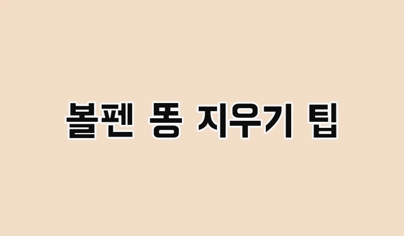 볼펜 똥 지우기 팁, '이것' 하나면 감쪽같이 지울 수 있습니다 (물파스, 핸드크림)