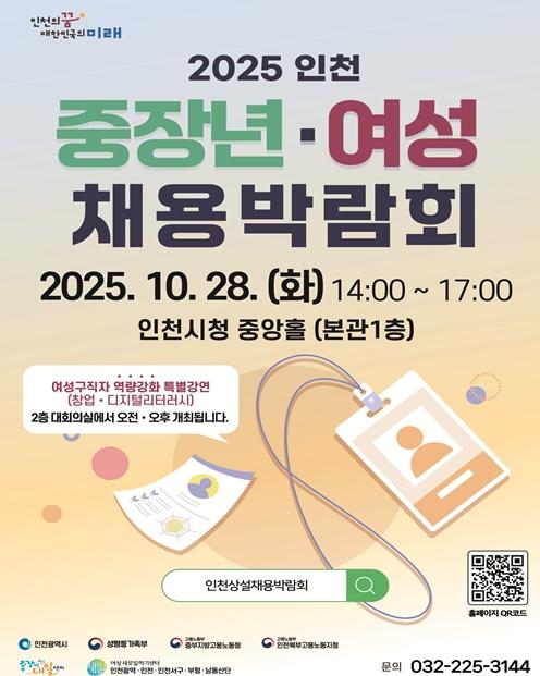 새로운 도전을 응원한다! ‘2025 인천 중장년·여성 채용박람회’ 개최
