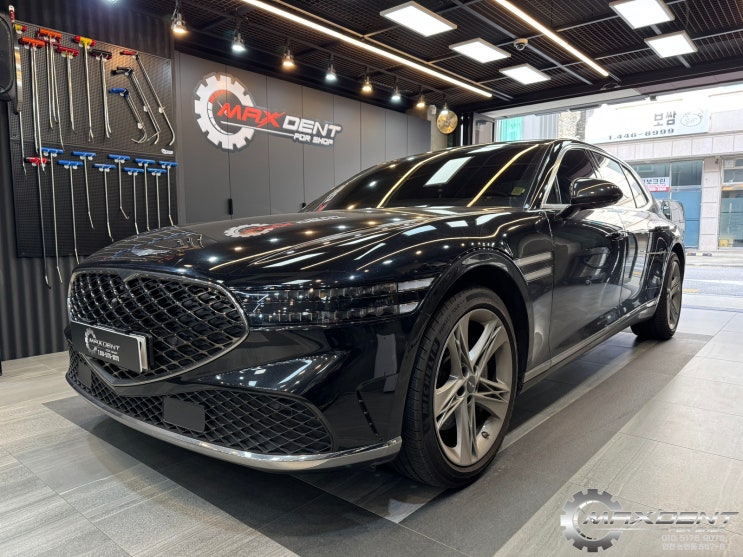  인천 자동차 보험수리 제네시스 G90 판금도색 복원 (운전석 리어도어·휀다·범퍼)