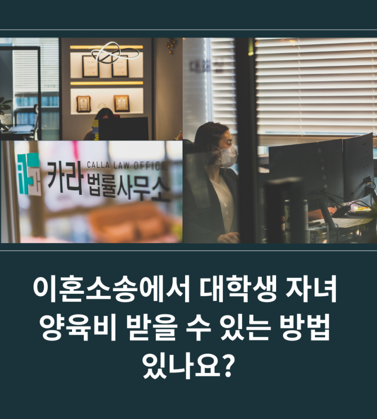  이혼소송에서 대학생 자녀 양육비 받을 수 있는 방법 있나요?