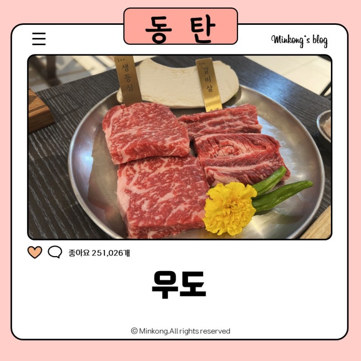  오산블루리본 한우 맛집 [오산우도] 동탄한우 1++ 예약필수