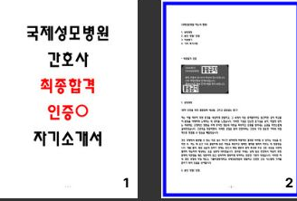  국제성모병원 서류 및 최종합격 자소서 4편 모음