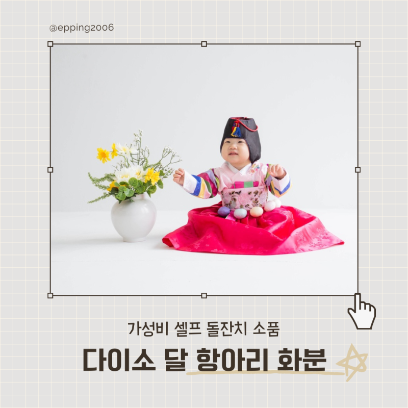 다이소 달항아리 대형 화병으로 완성한 셀프 돌사진 소품