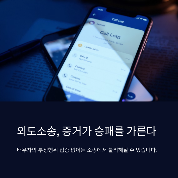  외도소송 대비, 휴대폰 디지털 연락처(통화내역) 복구 포렌식 필요성