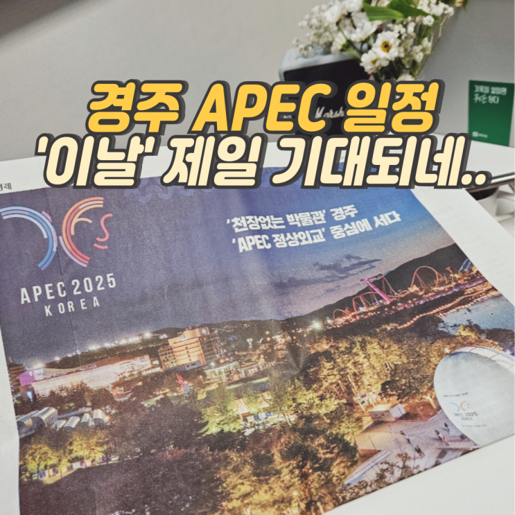 2025 경주 APEC 정상회의 일정 에이팩 기간 기대되네