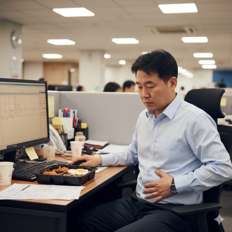 점심시간 10분으로 '뱃살' 빼는 기적의 틈새 운동 (헬스장 갈 필요 없어요!)