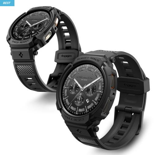  “갤럭시워치8 스트랩 일체형 케이스 – 스피겐 Rugged Armor Pro (Galaxy Watch 8 40/44mm & Classic 46mm 호환)”