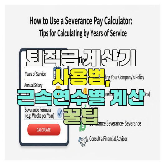  퇴직금 계산기 사용법, 근속연수별 계산 꿀팁