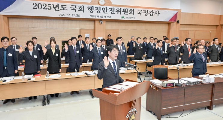 국회 행안위 대구시 <b>국정감사</b>... 행정’ 공방 속 현안 <b>질의</b> 이어져