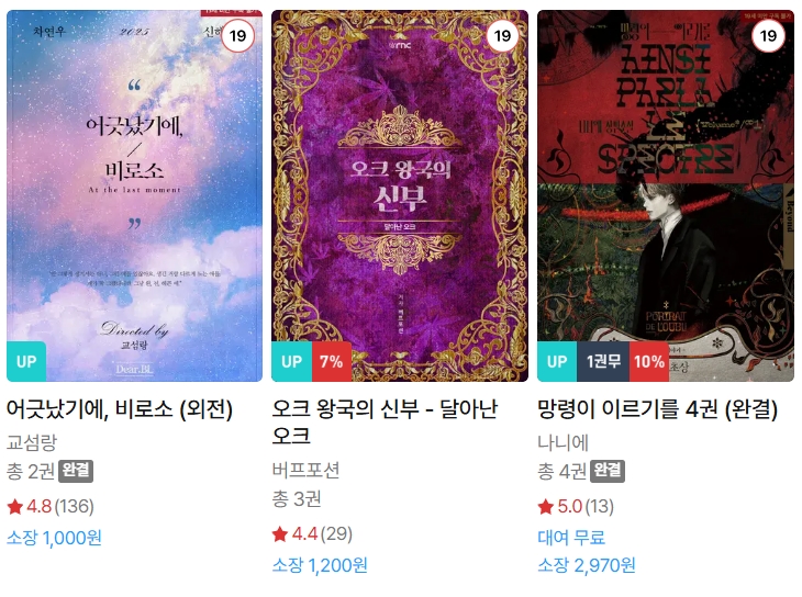  BL소설 신간) 25년 10월 28일 신간