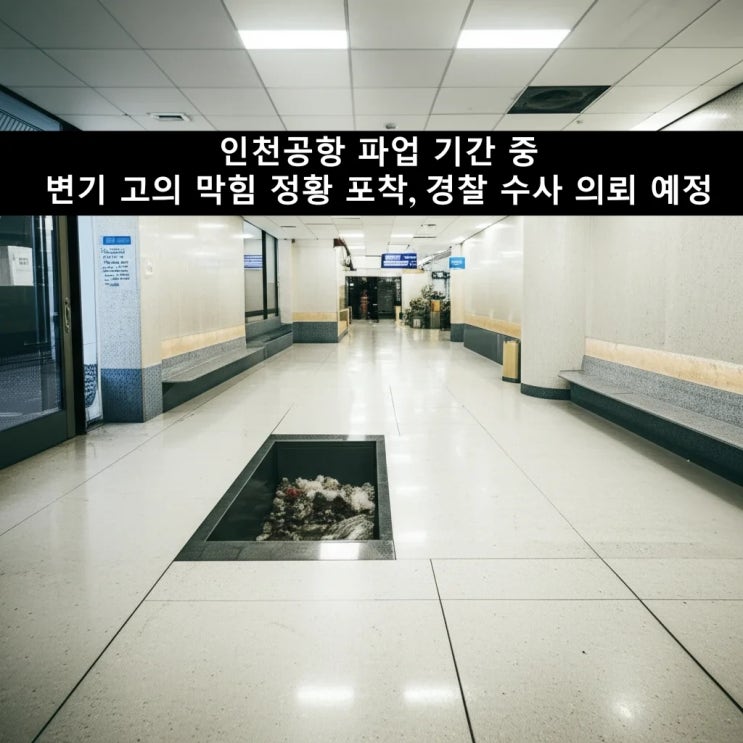 <b>인천공항</b> 파업 기간 중 <b>변기</b> 고의 <b>막힘</b> 정황 포착, 경찰 수사... 