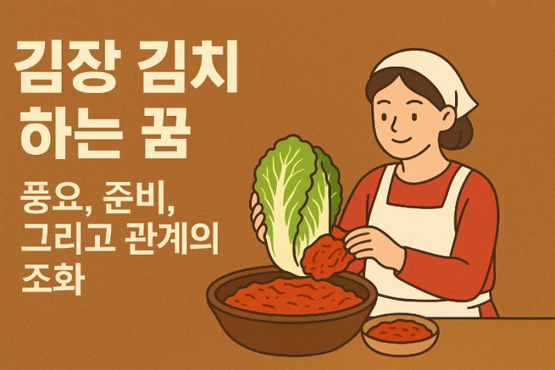 김장 김치 하는 꿈 해몽 총정리 - 풍요, 준비, 그리고 관계의 조화