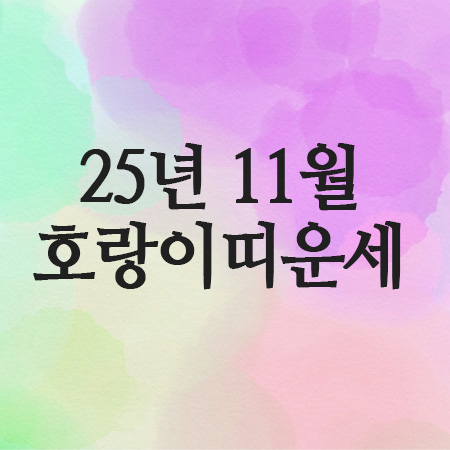  2025년 11월 호랑이띠 운세 (62년 · 74년 · 86년 · 98년생)