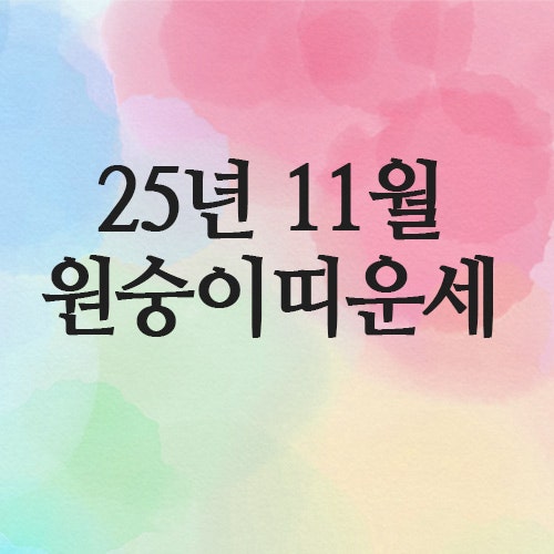  2025년 11월 원숭이띠 운세 (68년 · 80년 · 92년 · 2004년생)