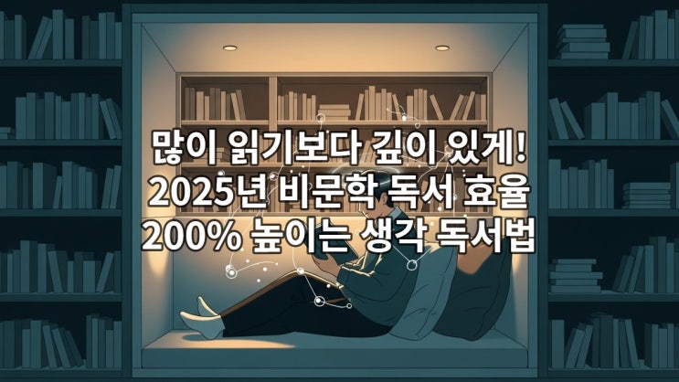  많이 읽기보다 깊이 있게! 2025년 비문학 독서 효율 200% 높이는 생각 독서법