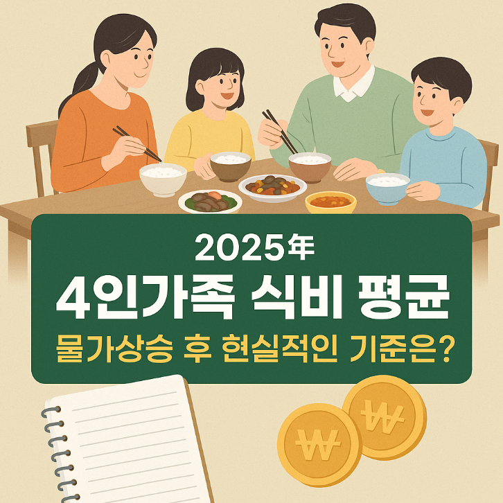  4인가족 식비 평균 2025｜물가상승 후 현실적인 기준은?